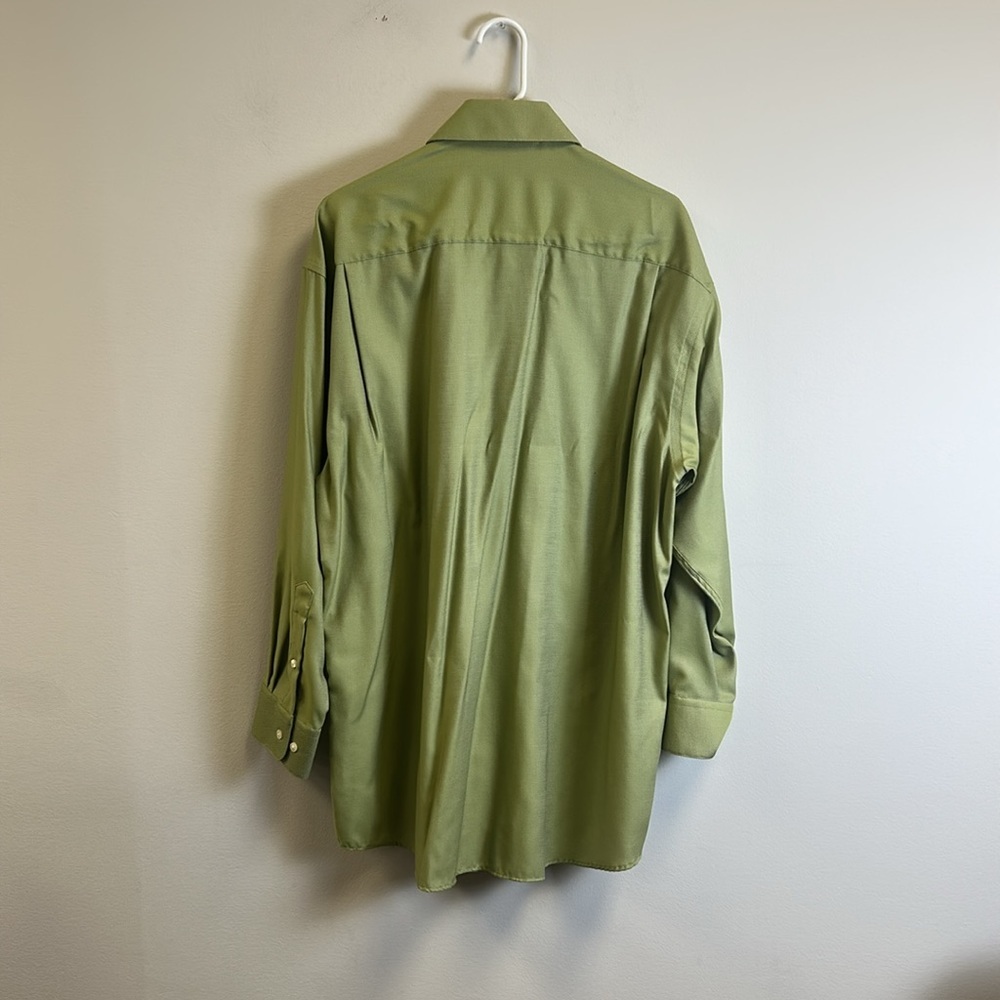 Men's Axcess Green Casual Button Down Shirt Relaxed Fit - Picture 3 of 3